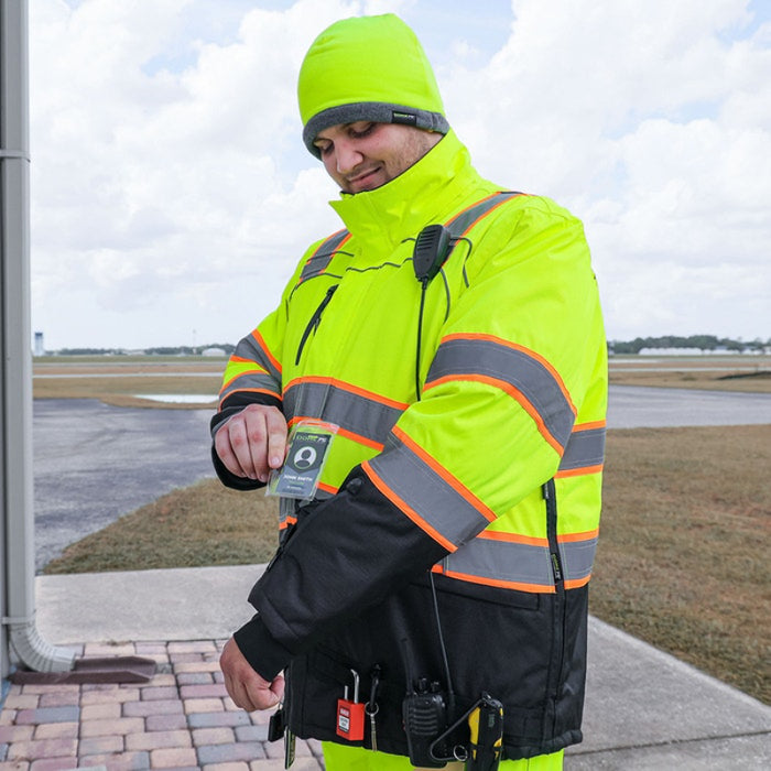 DOME75® OMNI Series Heavy Duty Hi-Vis ANSI Class 3 Black Bottom Thermal Insulated Winter Safety Jacket - OJC7735