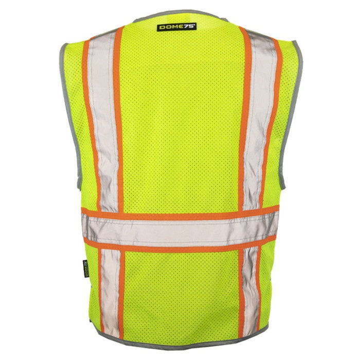 DOME75® DYNAMIC SERIES ANSI Class 2 Black Bottom Hi-Vis Mesh Safety Vest- DV2125