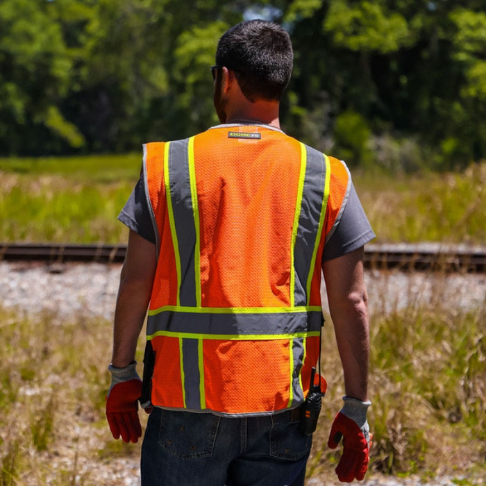 DOME75® DYNAMIC SERIES ANSI Class 2 Black Bottom Hi-Vis Mesh Safety Vest- DV2125
