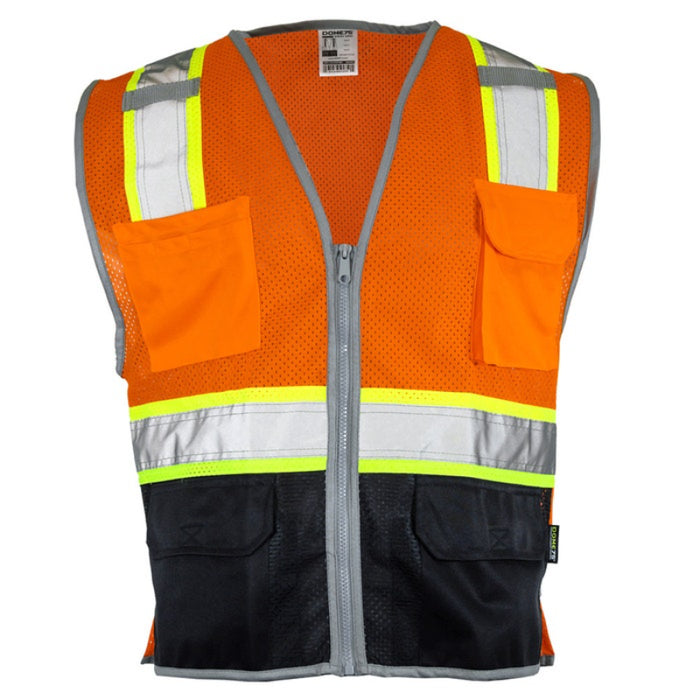 DOME75® DYNAMIC SERIES ANSI Class 2 Black Bottom Hi-Vis Mesh Safety Vest- DV2125