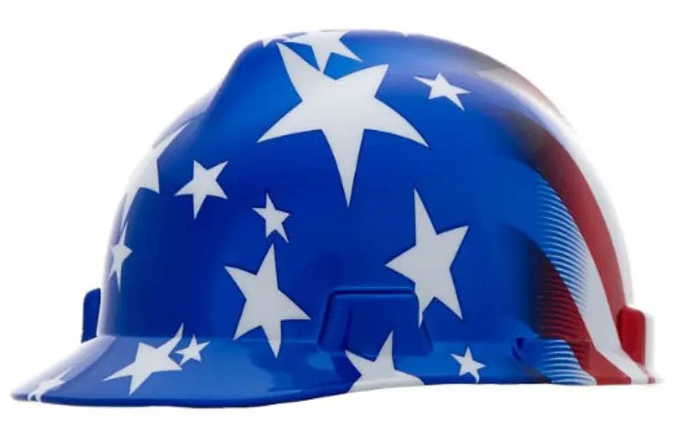 MSA American Freedom Series VGard Full Brim Hard Hat American Flag