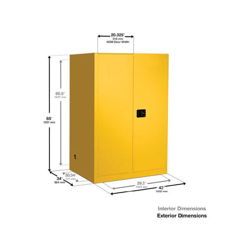90-gallon-flammable-storage-safety-cabinet-2-self-closing-doors-2-shelves