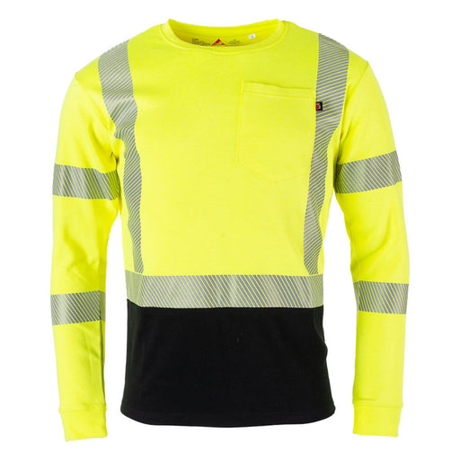 Hi Vis Viz Sweatshirt Safety Workwear Safety Fleece Reflective Crew Neck 2 Tone