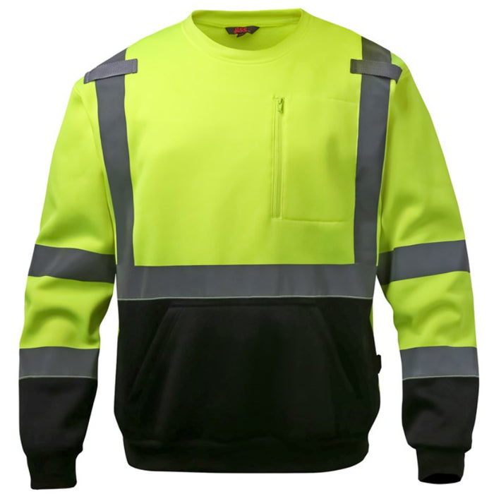 GSS Safety Crewneck Sweatshirt with Black ANSI Class 3 Type R - 7031