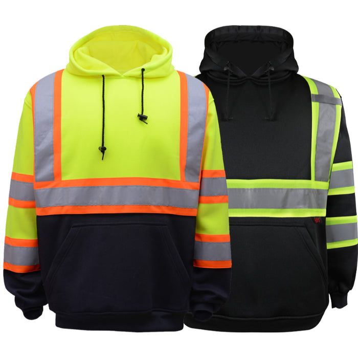 GSS Safety High Visibility Two Tone Pullover Sweatshirt Hoodie ANSI Class 3 Type R - 7005/7007