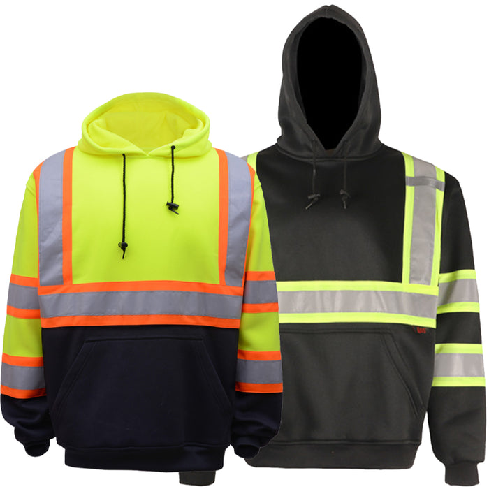 GSS Safety High Visibility Two Tone Pullover Sweatshirt Hoodie ANSI Class 3 Type R - 7005/7007
