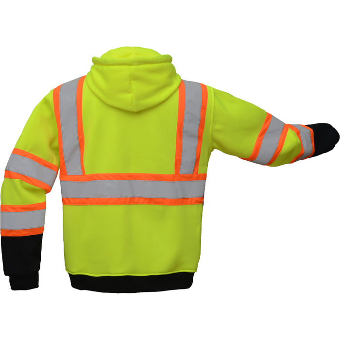 GSS Safety High Visibility Two Tone Zip Front ANSI Class 3 Type R Hooded Sweatshirt - 7009/7011