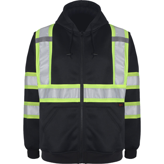 GSS Safety High Visibility Two Tone Zip Front ANSI Class 3 Type R Hooded Sweatshirt - 7009/7011