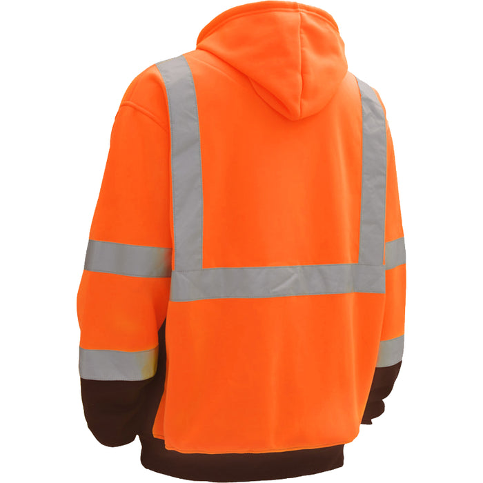 GSS Safety High Visibility Zipper Front Hooded Sweatshirt ANSI Class 3 Type R - 7003/7004