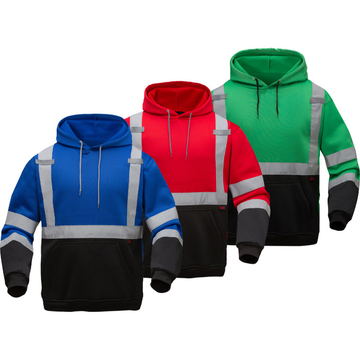 GSS Safety Non-ANSI Pullover Sweatshirt Hoodie with Reflective Tape