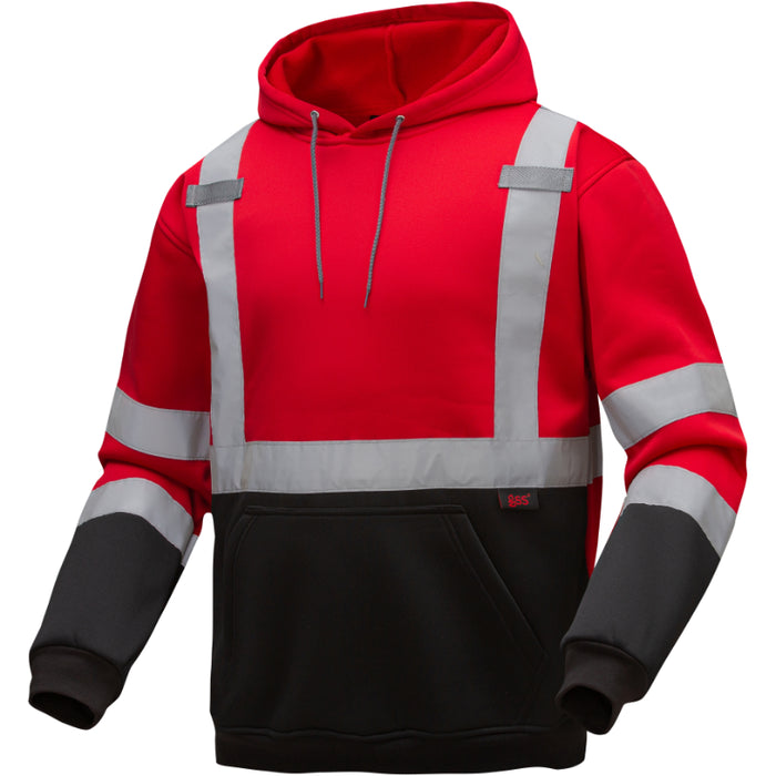 GSS Safety Non-ANSI Pullover Sweatshirt Hoodie with Reflective Tape