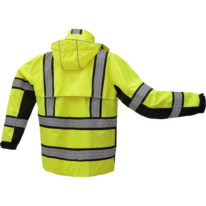GSS ONYX High Visibility Ripstop Rain Coat - Teflon Coating - ANSI Class 3 Type R - 6501