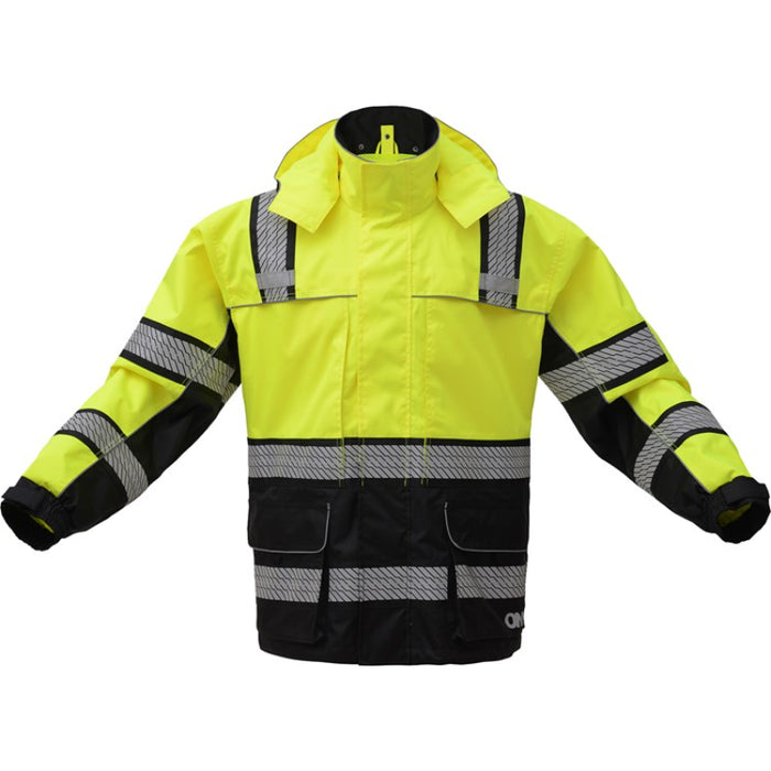 GSS ONYX High Visibility Ripstop Rain Coat - Teflon Coating - ANSI Class 3 Type R - 6501