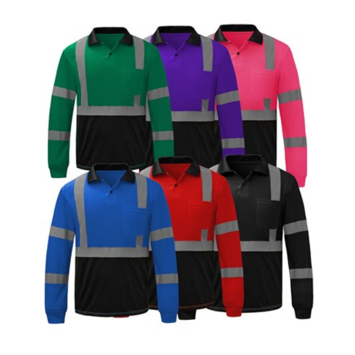 GSS Safety Color Non ANSI Long Sleeve Safety Polo - 5033-5039