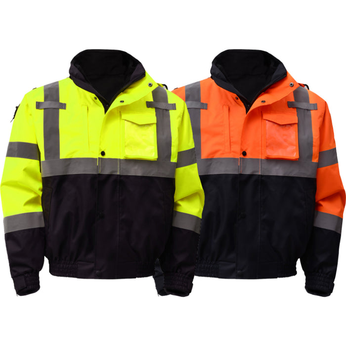 GSS Safety High Visibility 3-in-1 ANSI Class 3 Type R Waterproof Bomber Jacket - 8003/8004