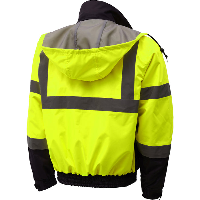 GSS Safety High Visibility 3-in-1 ANSI Class 3 Type R Waterproof Bomber Jacket - 8003/8004