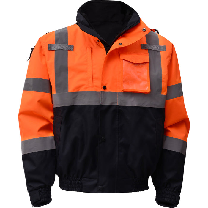 GSS Safety High Visibility 3-in-1 ANSI Class 3 Type R Waterproof Bomber Jacket - 8003/8004