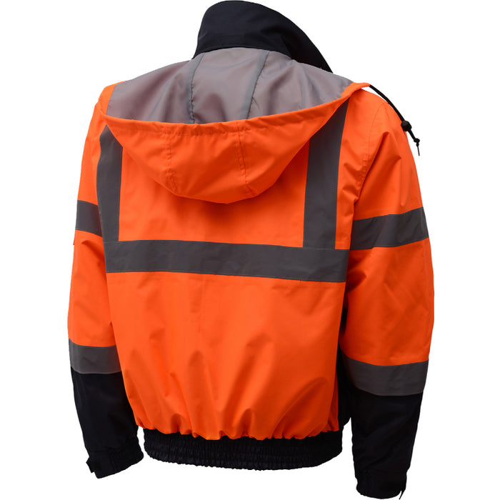 GSS Safety High Visibility 3-in-1 ANSI Class 3 Type R Waterproof Bomber Jacket - 8003/8004