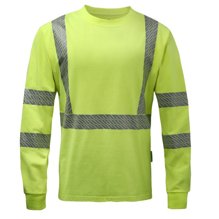 GSS Safety High Visibility ANSI Class 3 Cotton Blended Long Sleeve T-Shirt - 9521