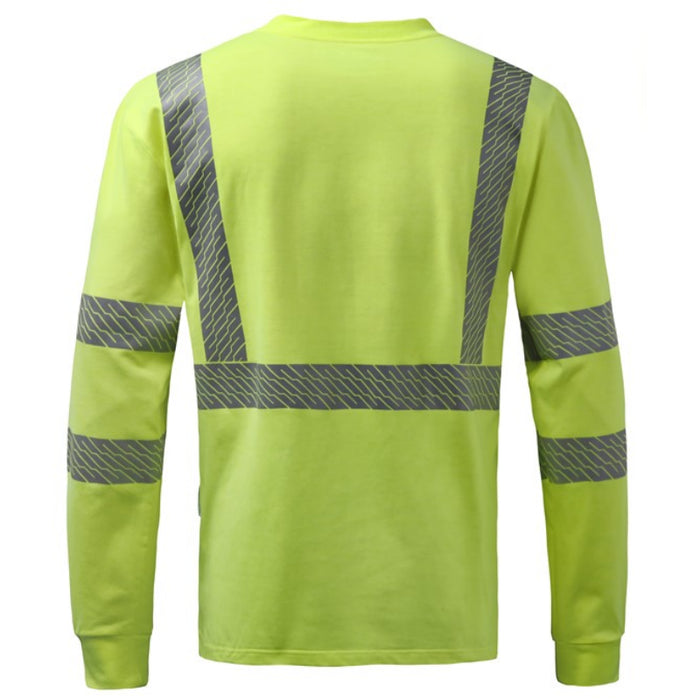 GSS Safety High Visibility ANSI Class 3 Cotton Blended Long Sleeve T-Shirt - 9521