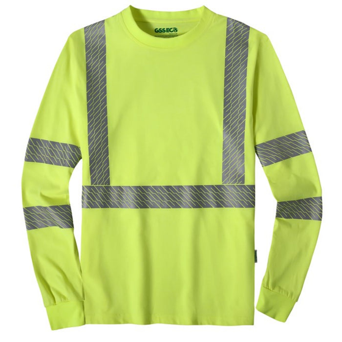GSS Safety High Visibility ANSI Class 3 Cotton Blended Long Sleeve T-Shirt - 9521