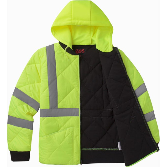 GSS Safety High Visibility Diamond Quilted ANSI Class 3 Type R Parka Jacket - 8031