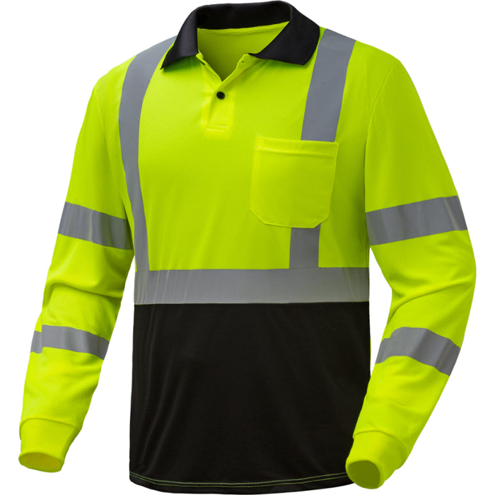 GSS Safety High Visibility Long Sleeve ANSI Class 3 Polo - 5507