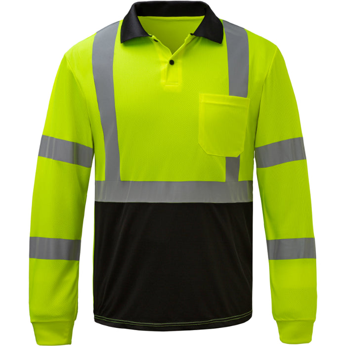 GSS Safety High Visibility Long Sleeve ANSI Class 3 Polo - 5507