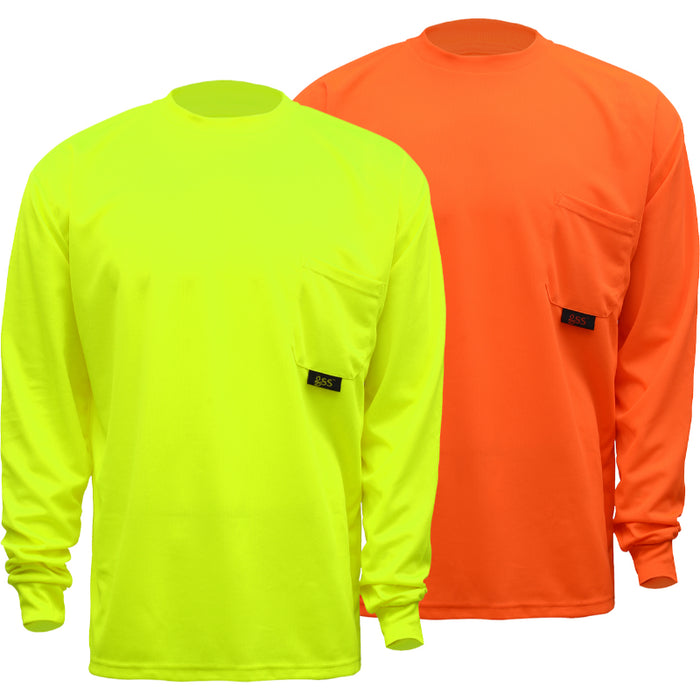GSS Safety High Visibility Moisture Wicking Long Sleeve Safety T-Shirt - 5503/5504