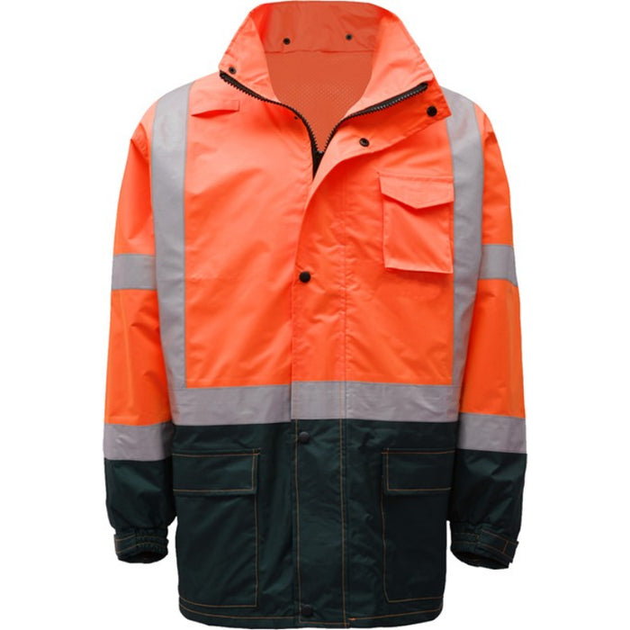GSS Safety High Visibility Premium Hooded Rain Jacket ANSI Class 3 Type R - 6003/6004