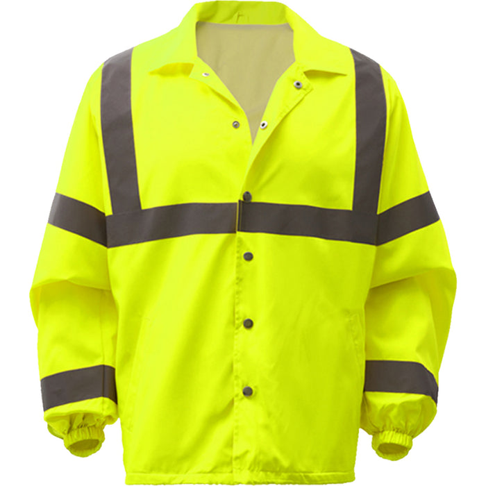 GSS Safety High Visibility Standard Snap Button ANSI Class 3 Windbreaker Jacket - 7501/7502