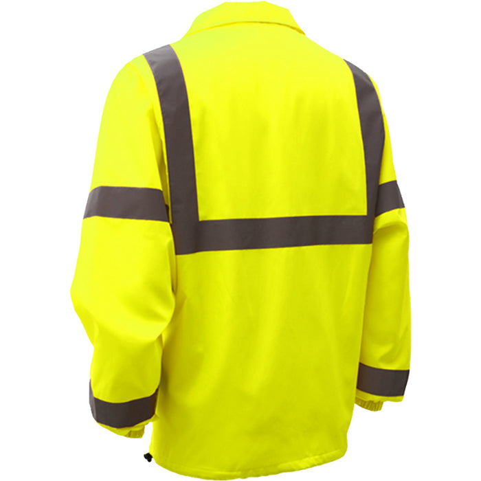 GSS Safety High Visibility Standard Snap Button ANSI Class 3 Windbreaker Jacket - 7501/7502