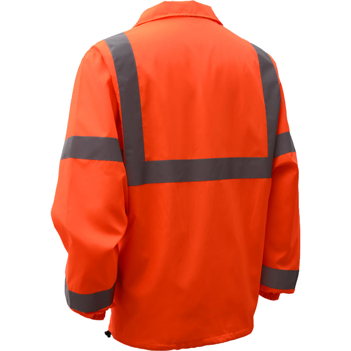 GSS Safety High Visibility Standard Snap Button ANSI Class 3 Windbreaker Jacket - 7501/7502