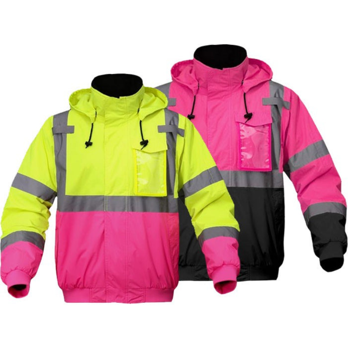 GSS Safety High Visibility Unisex Pink Bomber Jacket - 8018/8019