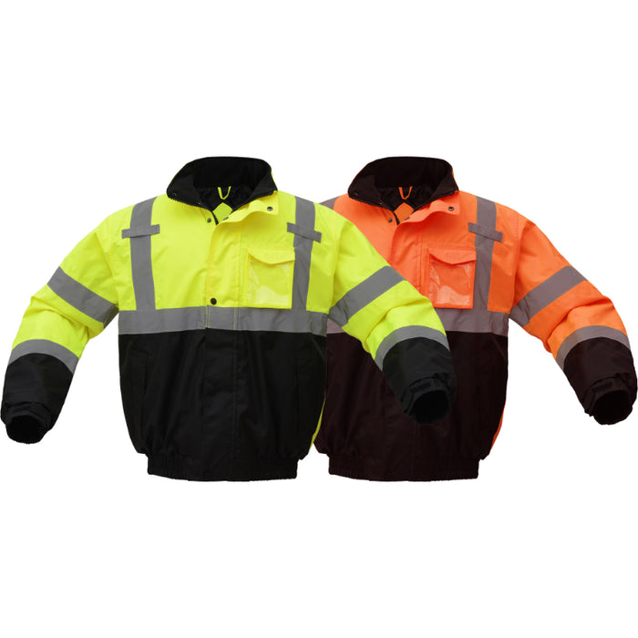 GSS Safety High Visibility Waterproof ANSI Class 3 Type R Bomber Jacket - 8001/8002