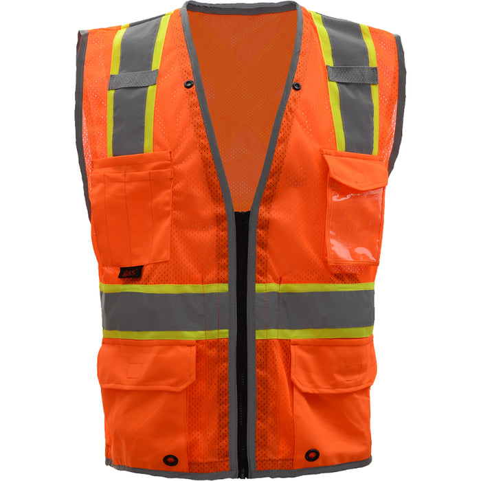 GSS Safety Hype Lite ANSI Class 2 Type R Safety Vest with Reflecting Piping X-Back - 1601/1602