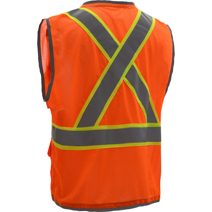 GSS Safety Hype Lite ANSI Class 2 Type R Safety Vest with Reflecting Piping X-Back - 1601/1602