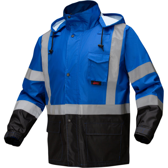 GSS Safety Multi Color Premium Hooded Rain Jacket - 6013/6014/6016