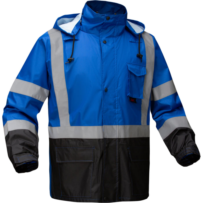 GSS Safety Multi Color Premium Hooded Rain Jacket - 6013/6014/6016