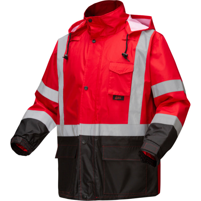 GSS Safety Multi Color Premium Hooded Rain Jacket - 6013/6014/6016