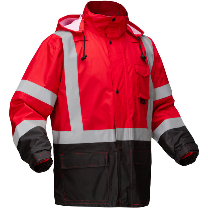 GSS Safety Multi Color Premium Hooded Rain Jacket - 6013/6014/6016