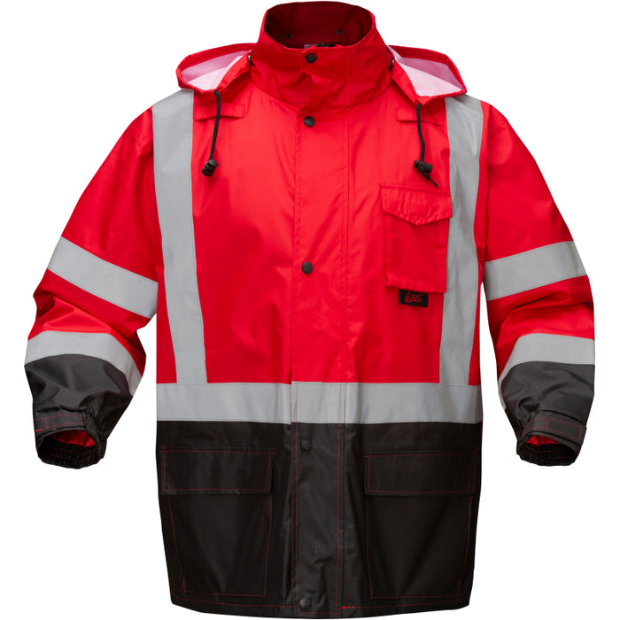 GSS Safety Multi Color Premium Hooded Rain Jacket - 6013/6014/6016