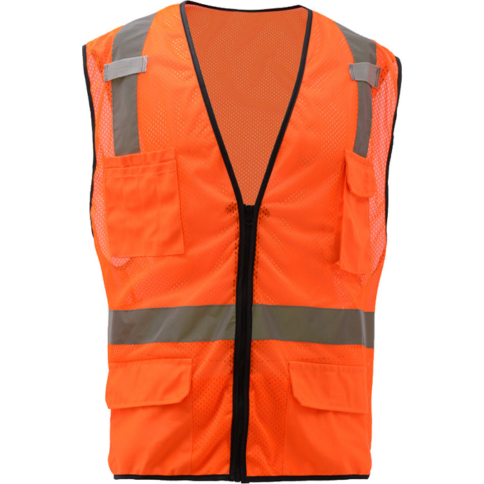 GSS Safety Premium Multi-Purpose Mesh Zipper ANSI Class 2 Type R Vest - 1505/1506