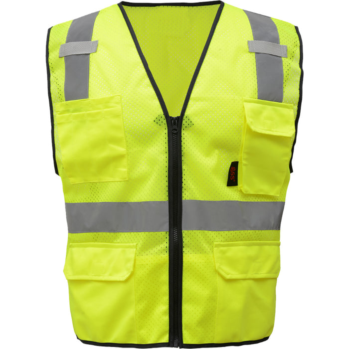 GSS Safety Premium Multi-Purpose Mesh Zipper ANSI Class 2 Type R Vest - 1505/1506