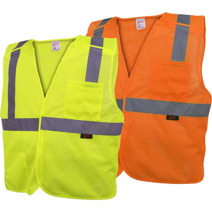 GSS Safety Standard Five Pont Breakaway ANSI Class 2 Type R Vest - 1801/1802