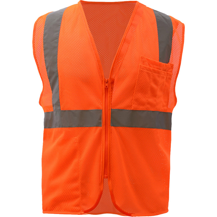 GSS Safety Standard Mesh Zipper ANSI Class 2 Type R  Safety Vest - 1001/1002