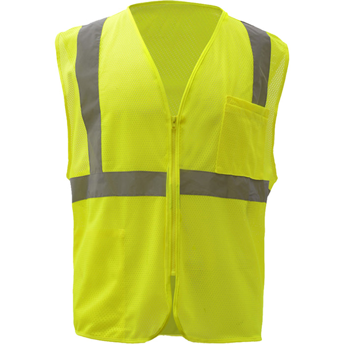 GSS Safety Standard Mesh Zipper ANSI Class 2 Type R  Safety Vest - 1001/1002