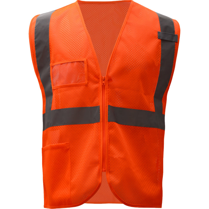 GSS Safety Standard Mesh Zipper ANSI Class 2 Type R Safety Vest with ID Pocket - 1009/1010