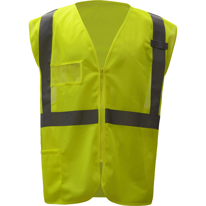 GSS Safety Standard Mesh Zipper ANSI Class 2 Type R Safety Vest with ID Pocket - 1009/1010