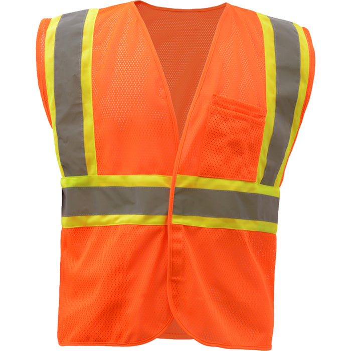 GSS Safety Standard Two Tone Mesh Hook & Loop ANSI Class 2 Type R Safety Vest - 1007/1008